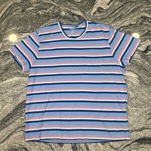 Bonobos Shirt Slim Fit Short Sleeve Crewneck Mens 2XL Striped Blue XXL EUC